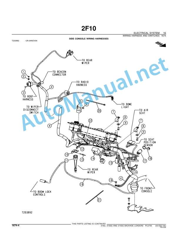 John Deere 310G, 310SG and 315SG Backhoe Loaders Parts Catalog PC2755 21-SEP-01 3 John Deere 310G, 310SG and 315SG Backhoe Loaders Parts Catalog PC2755 21-SEP-01 - Image 3