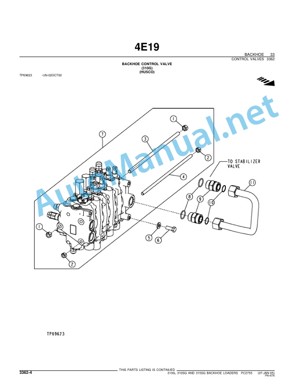 John Deere 310G, 310SG and 315SG Backhoe Loaders Parts Catalog PC2755 21-SEP-01 5 John Deere 310G, 310SG and 315SG Backhoe Loaders Parts Catalog PC2755 21-SEP-01 - Image 5
