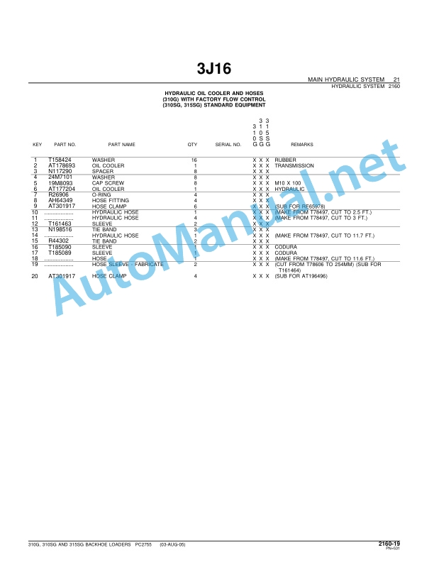 John Deere 310G, 310SG and 315SG Backhoe Loaders Parts Catalog PC2755 FEB-06 4 John Deere 310G, 310SG and 315SG Backhoe Loaders Parts Catalog PC2755 FEB-06 - Image 4