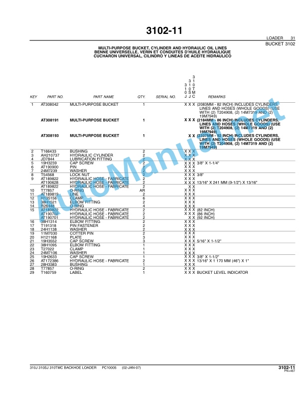 John Deere 310J, 310SJ and 310TMC Backhoe Loaders Parts Catalog PC10005 January 2007 4 John Deere 310J, 310SJ and 310TMC Backhoe Loaders Parts Catalog PC10005 January 2007 - Image 4