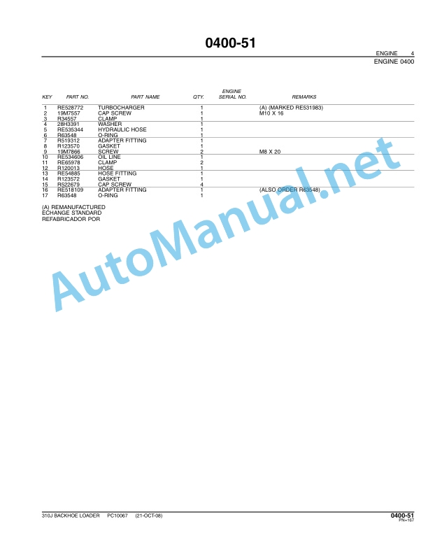 Alternative view of John Deere 310J Backhoe Loaders Parts Catalog PC10067 Jan-09