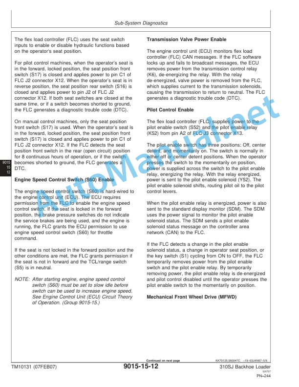 John Deere 310SJ Backhoe Loader Technical Manual TM10131 07FEB07 3 John Deere 310SJ Backhoe Loader Technical Manual TM10131 07FEB07 - Image 3