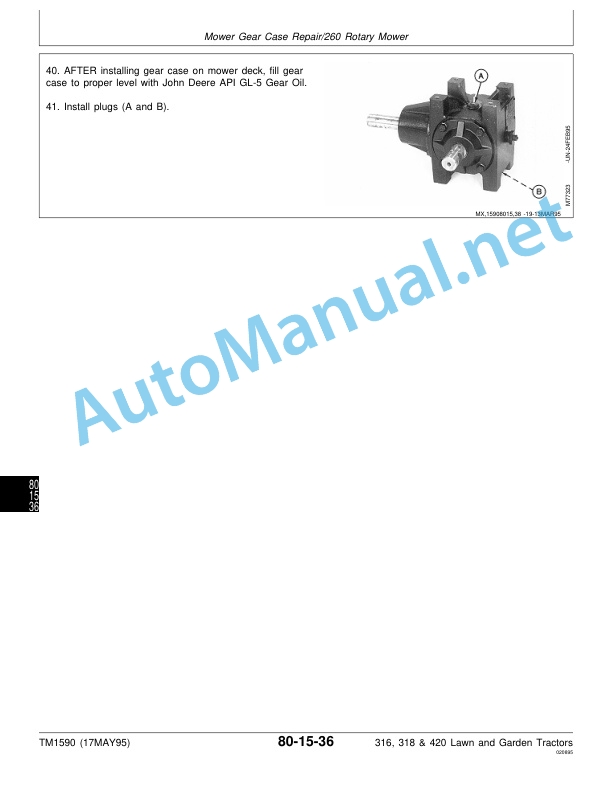 John Deere 316, 318 and 420 Lawn and Garden Tractors Technical Manual TM1590 (17MAY95) 4 John Deere 316, 318 and 420 Lawn and Garden Tractors Technical Manual TM1590 (17MAY95) - Image 4