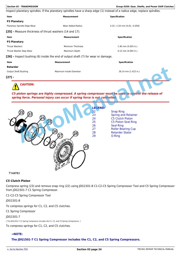 Alternative view of John Deere 350D and 400D Articulated Dump Truck Technical Manual TM1941 09 Feb 15