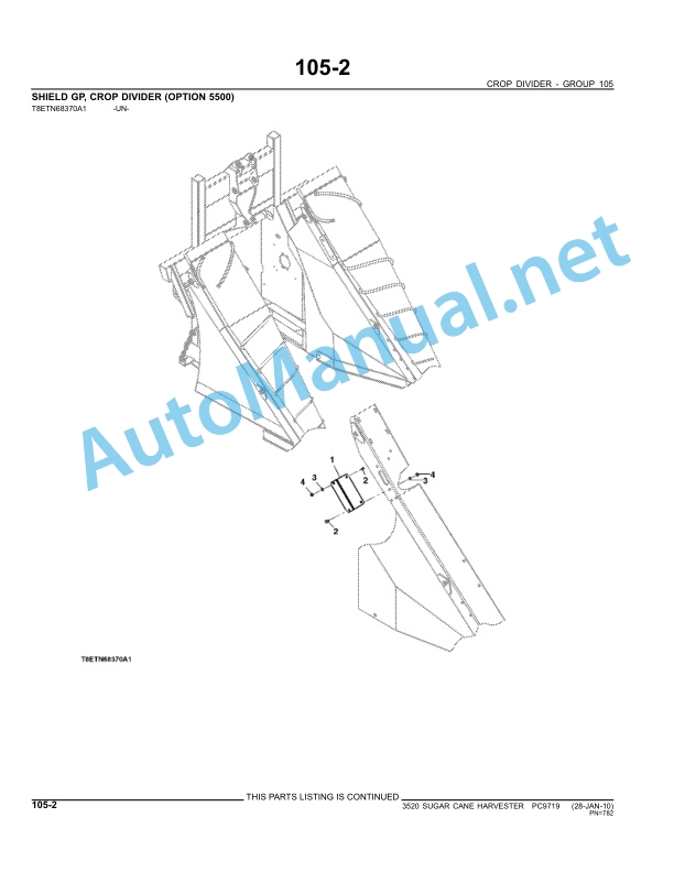 John Deere 3520 Sugar Cane Harvester Parts Catalog PC9719 January 2010 4 John Deere 3520 Sugar Cane Harvester Parts Catalog PC9719 January 2010 - Image 4