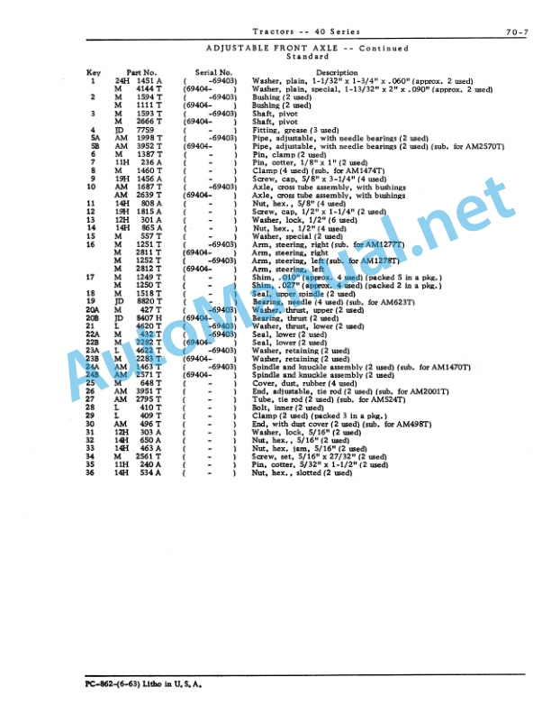 John Deere 40 Series Tractor Parts Catalog PC862 4 John Deere 40 Series Tractor Parts Catalog PC862 - Image 4
