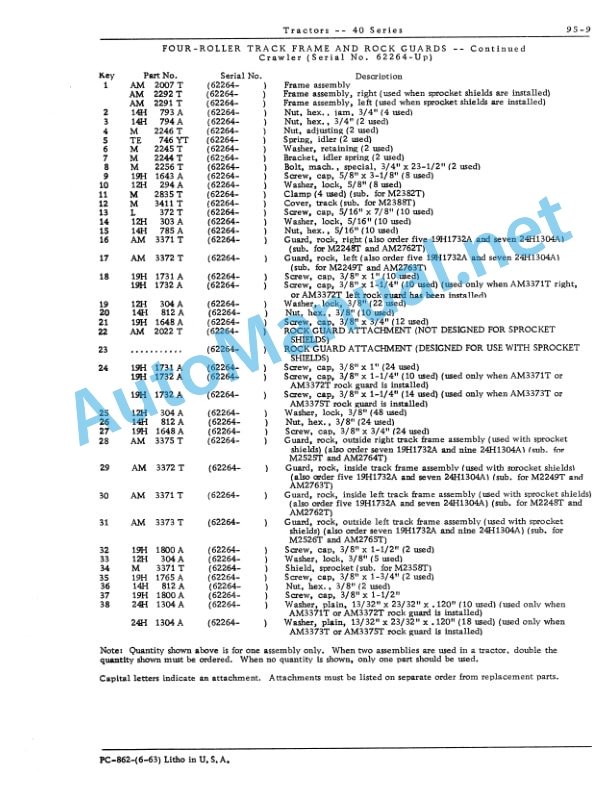 John Deere 40 Series Tractor Parts Catalog PC862 5 John Deere 40 Series Tractor Parts Catalog PC862 - Image 5