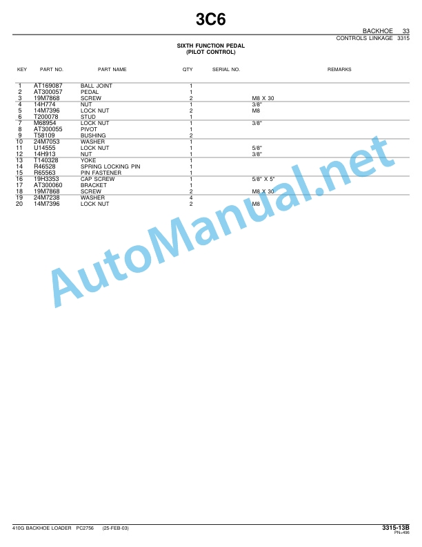John Deere 410G BACKHOE LOADER INTRODUCTION AND CUSTOMER INFORMATION PC2756 11-Oct-00 5 John Deere 410G BACKHOE LOADER INTRODUCTION AND CUSTOMER INFORMATION PC2756 11-Oct-00 - Image 5