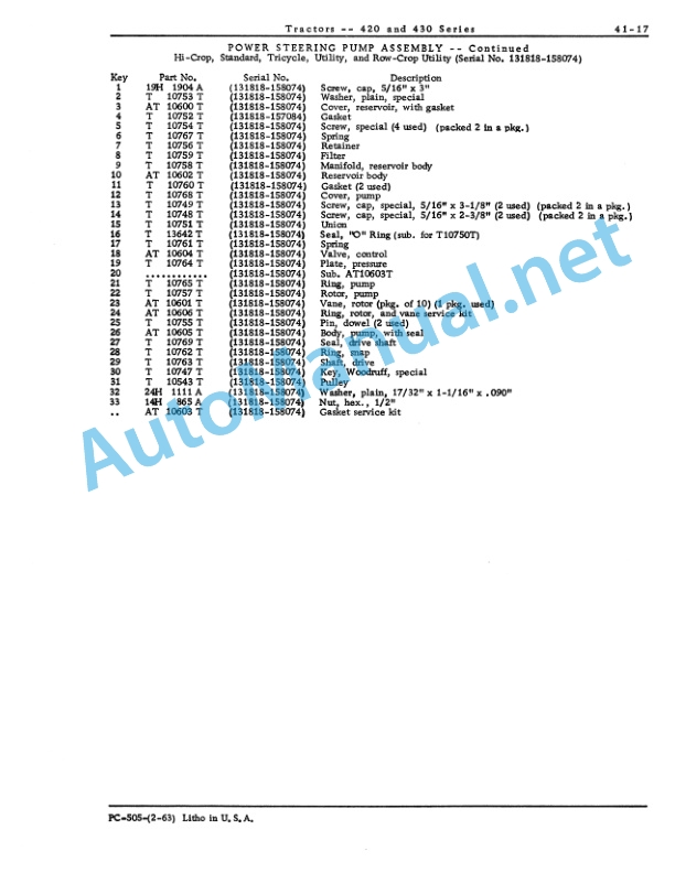 John Deere 420 and 430 Tractors Parts Catalog PC505 3 John Deere 420 and 430 Tractors Parts Catalog PC505 - Image 3