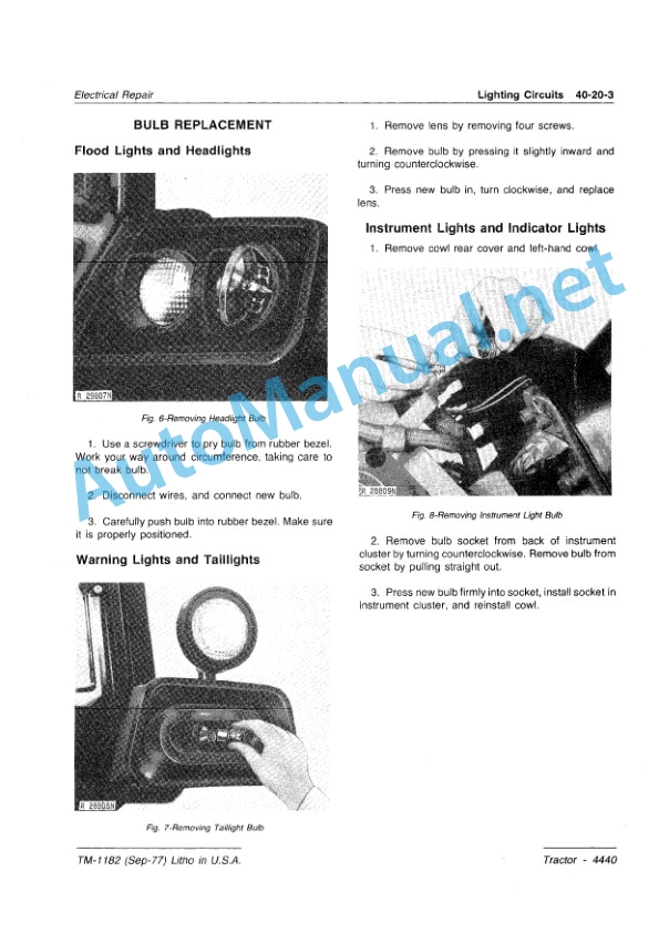 Alternative view of John Deere 4440 Tractor Technical Manual TM1182 01SEP77