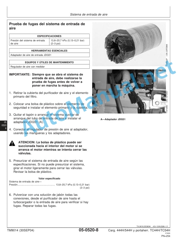 John Deere 444H, 544H Loaders and TC44H, TC54H Tool Carriers Technical Manual TM1638 30 September 2004 Spanish 3 John Deere 444H, 544H Loaders and TC44H, TC54H Tool Carriers Technical Manual TM1638 30 September 2004 Spanish - Image 3