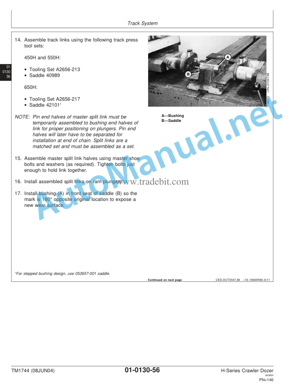 Alternative view of John Deere 450H, 550H, 650H Crawler Dozer Repair Technical Manual TM1744 08 Jun 2004