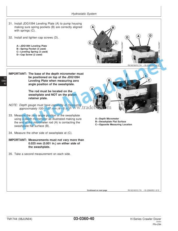 John Deere 450H, 550H, 650H Crawler Dozer Repair Technical Manual TM1744 08 Jun 2004 3 John Deere 450H, 550H, 650H Crawler Dozer Repair Technical Manual TM1744 08 Jun 2004 - Image 3