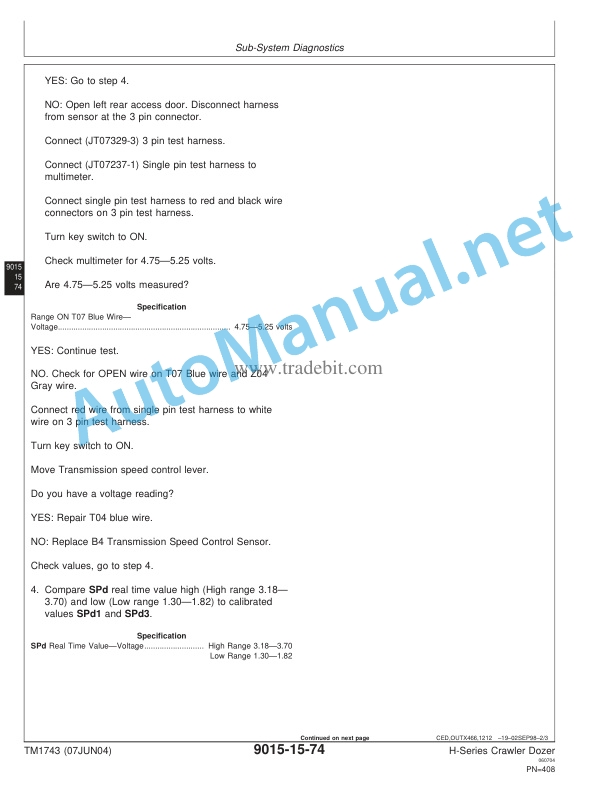 John Deere 450H, 550H, 650H Crawler Dozer Technical Manual TM1743 07JUN04 3 John Deere 450H, 550H, 650H Crawler Dozer Technical Manual TM1743 07JUN04 - Image 3