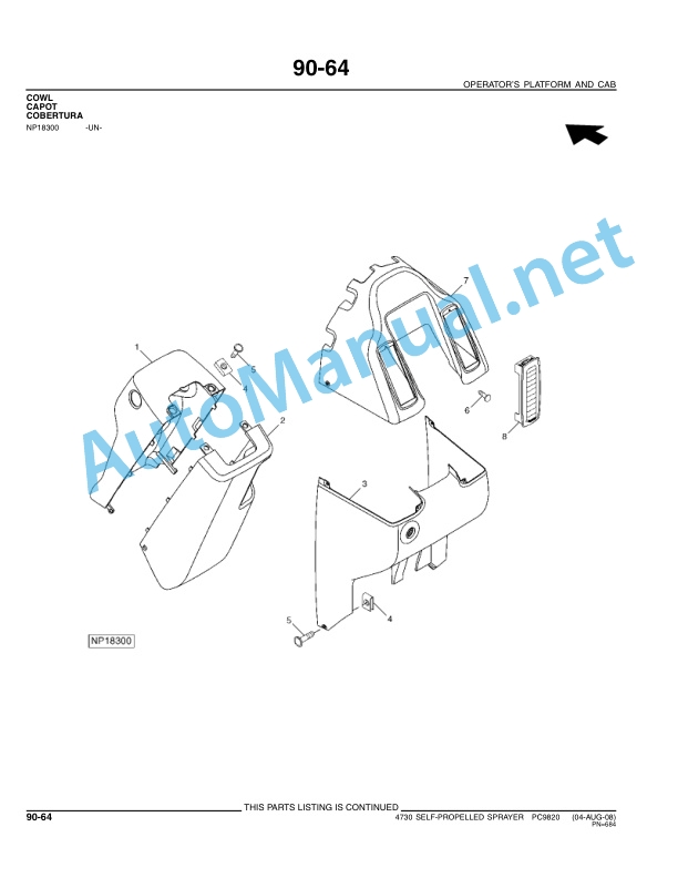 John Deere 4730 Self-Propelled Sprayer Parts Catalog PC9820 AUG-08 5 John Deere 4730 Self-Propelled Sprayer Parts Catalog PC9820 AUG-08 - Image 5