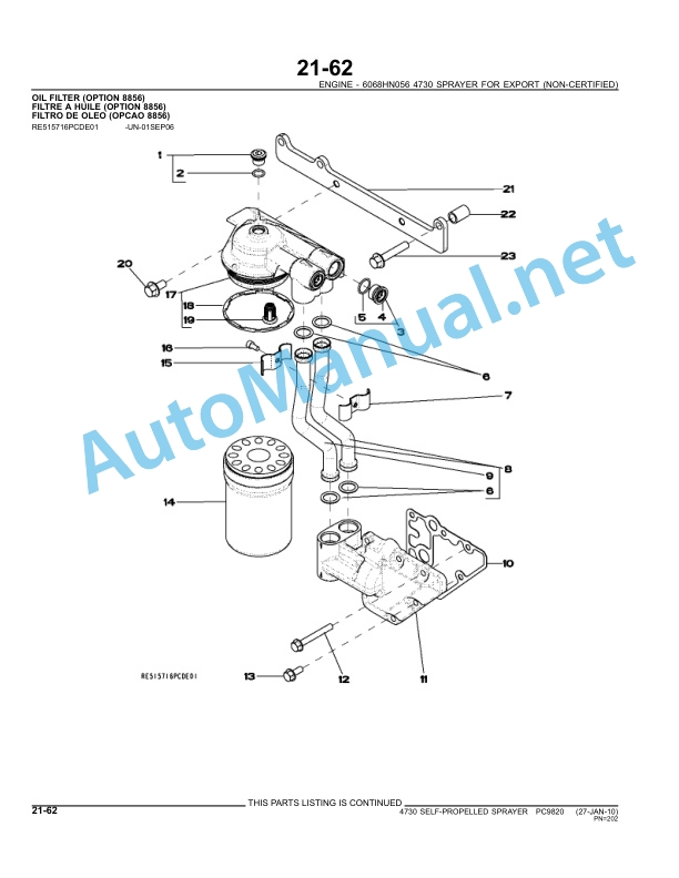 John Deere 4730 SELF-PROPELLED SPRAYER Parts Catalog PC9820 (SEP-10) 2 John Deere 4730 SELF-PROPELLED SPRAYER Parts Catalog PC9820 (SEP-10)-2