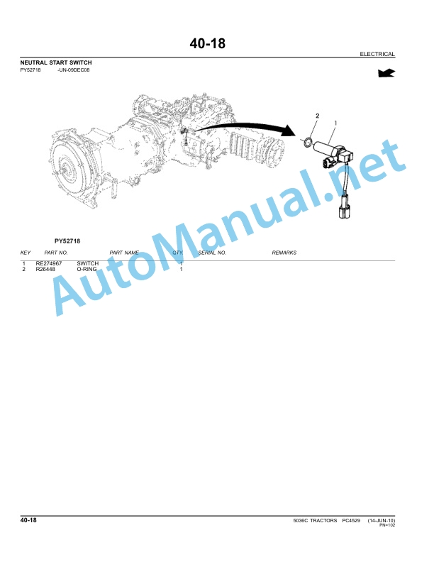 John Deere 5036C Tractor Parts Catalog PC4529 August 2010 3 John Deere 5036C Tractor Parts Catalog PC4529 August 2010 - Image 3