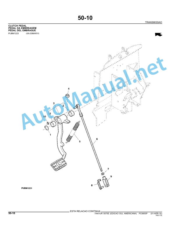 John Deere 5075E Tractor (South America) Parts Catalog PC9955P April 1, 2010 Portuguese 3 John Deere 5075E Tractor (South America) Parts Catalog PC9955P April 1, 2010 Portuguese - Image 3