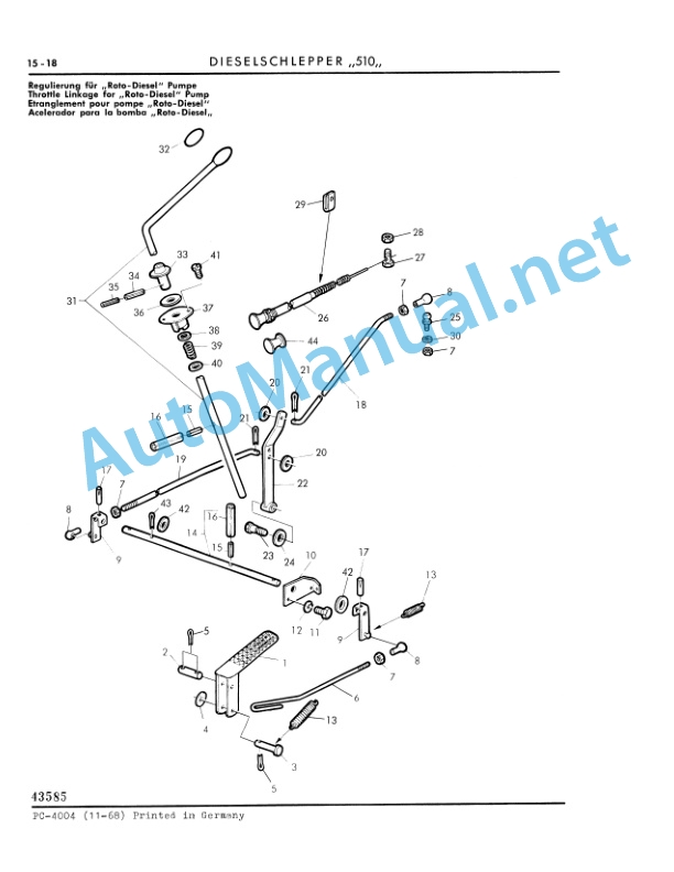 Alternative view of John Deere 510 Tractor Parts Catalog PC4004