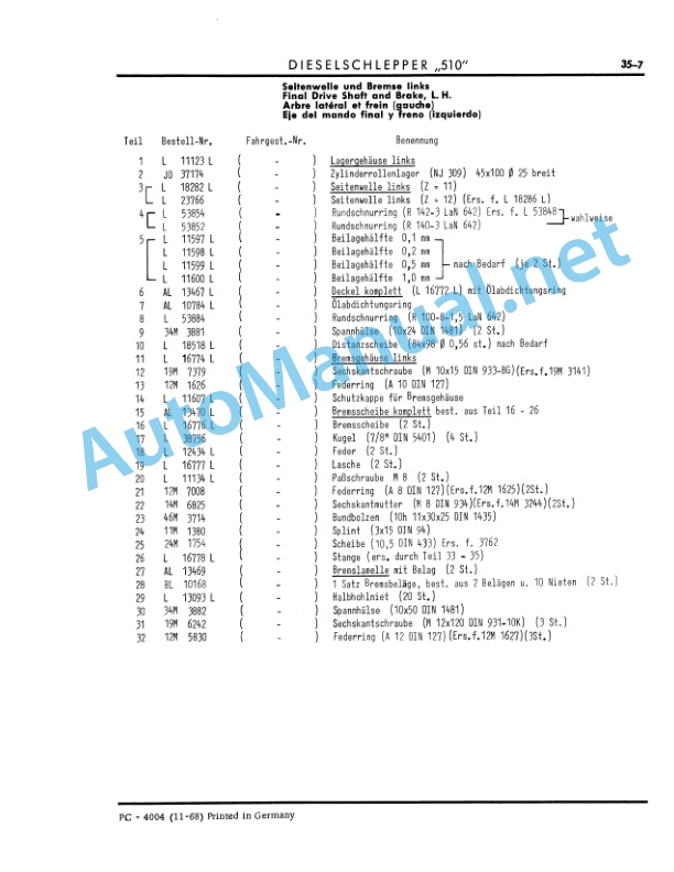 John Deere 510 Tractor Parts Catalog PC4004 3 John Deere 510 Tractor Parts Catalog PC4004 - Image 3