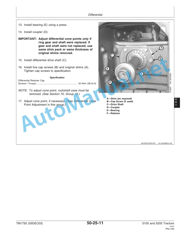 John Deere 5105 and 5205 Tractors Technical Manual TM1792 05DEC03 2 John Deere 5105 and 5205 Tractors Technical Manual TM1792 05DEC03-2