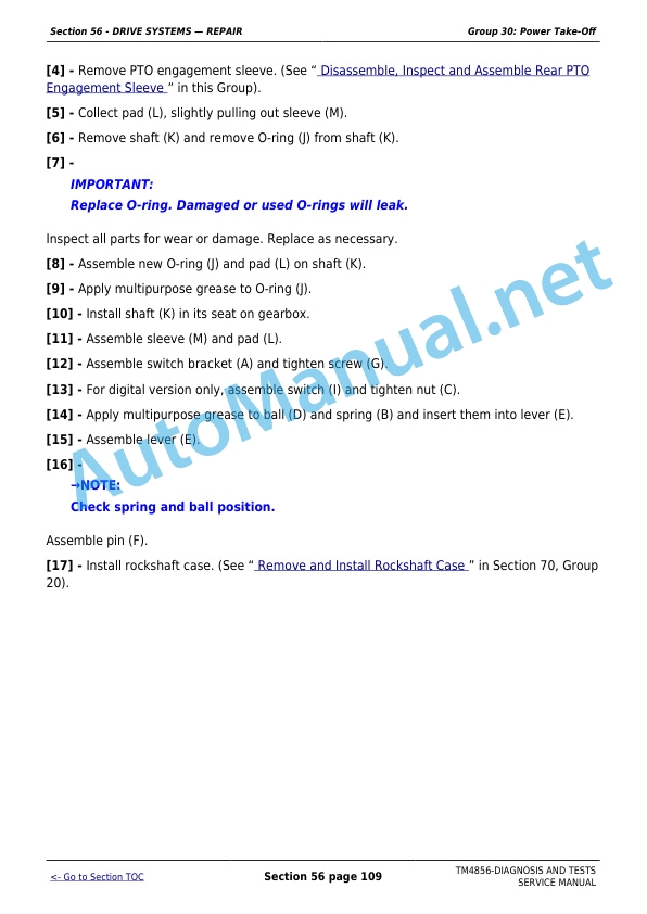 Alternative view of John Deere 5215, 5315, 5415, 5515 and 5515 High Crop Tractors Technical Manual TM4856 August 2010