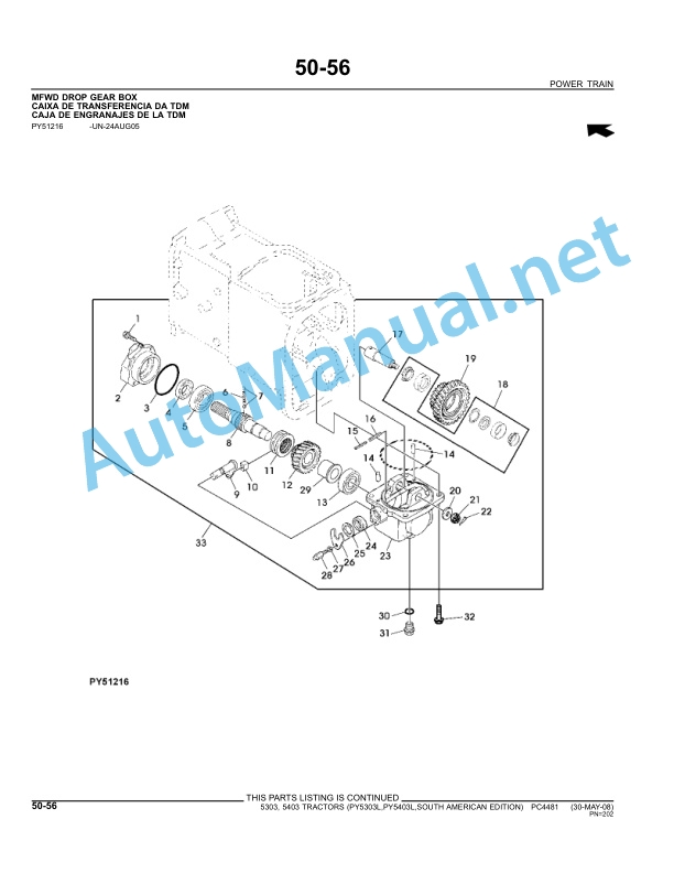 John Deere 5303, 5403 Tractors Parts Catalog PC4481 Sep-10 4 John Deere 5303, 5403 Tractors Parts Catalog PC4481 Sep-10 - Image 4