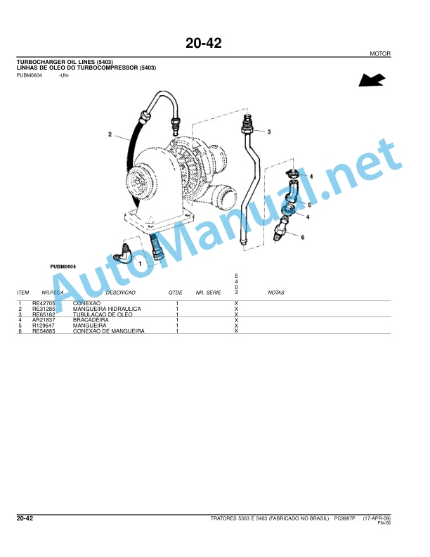 John Deere 5303, 5403 TRATOR Parts Catalog PC9987P 17-APR-09 Portuguese 2 John Deere 5303, 5403 TRATOR Parts Catalog PC9987P 17-APR-09 Portuguese - Image 2
