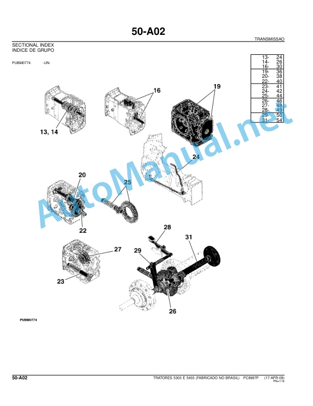 John Deere 5303, 5403 TRATOR Parts Catalog PC9987P 17-APR-09 Portuguese 3 John Deere 5303, 5403 TRATOR Parts Catalog PC9987P 17-APR-09 Portuguese - Image 3