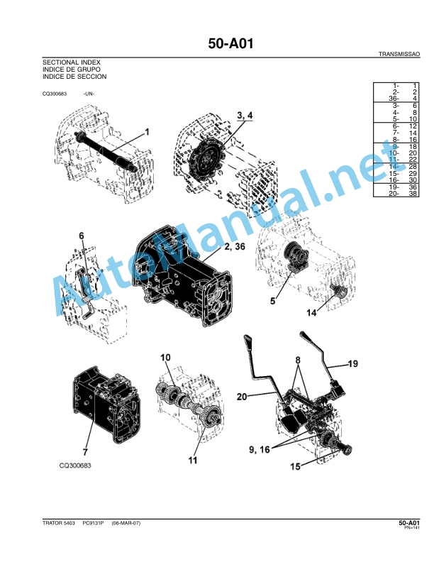 John Deere 5403 Parts Catalog PC9131P 2007 Portuguese 3 John Deere 5403 Parts Catalog PC9131P 2007 Portuguese - Image 3