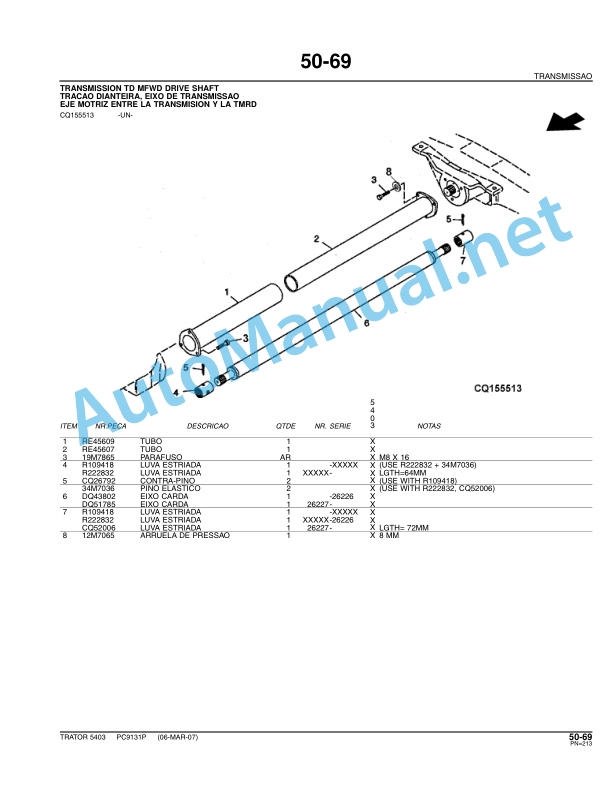 John Deere 5403 Parts Catalog PC9131P 2007 Portuguese 4 John Deere 5403 Parts Catalog PC9131P 2007 Portuguese - Image 4