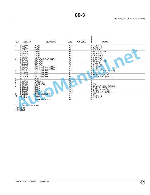 John Deere 5403 Parts Catalog PC9131P 2007 Portuguese 5 John Deere 5403 Parts Catalog PC9131P 2007 Portuguese - Image 5