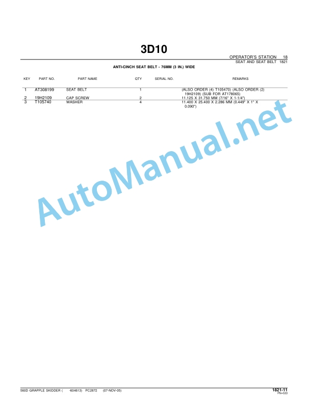 John Deere 560D Grapple Skidder Parts Catalog PC2782 19-MAR-03 4 John Deere 560D Grapple Skidder Parts Catalog PC2782 19-MAR-03 - Image 4