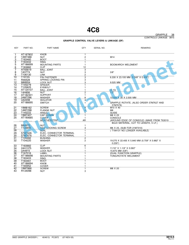 John Deere 560D Grapple Skidder Parts Catalog PC2782 19-MAR-03 5 John Deere 560D Grapple Skidder Parts Catalog PC2782 19-MAR-03 - Image 5