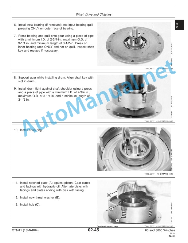 John Deere 60 and 6000 Winches Component Technical Manual CTM41 16MAR04 4 John Deere 60 and 6000 Winches Component Technical Manual CTM41 16MAR04 - Image 4