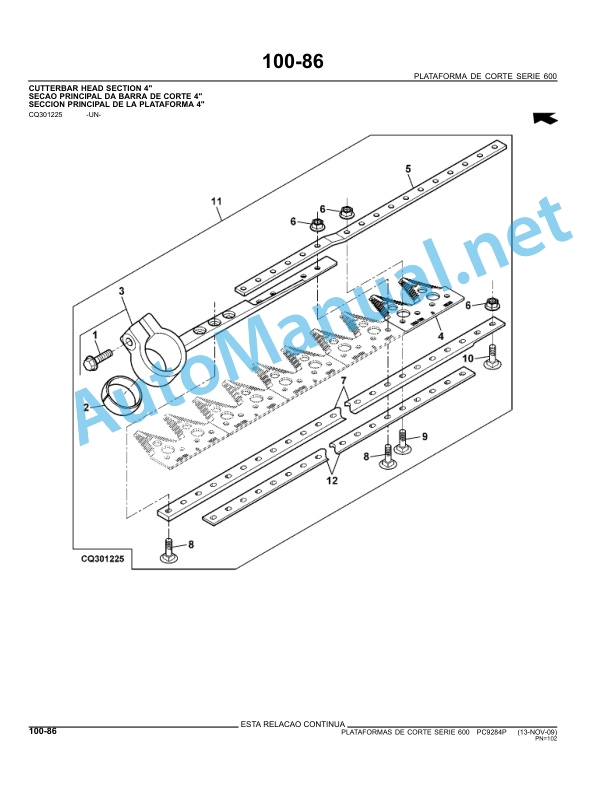 John Deere 600 Series Cutting Platforms Parts Catalog PC9284P November 13, 2009 Portuguese 3 John Deere 600 Series Cutting Platforms Parts Catalog PC9284P November 13, 2009 Portuguese - Image 3