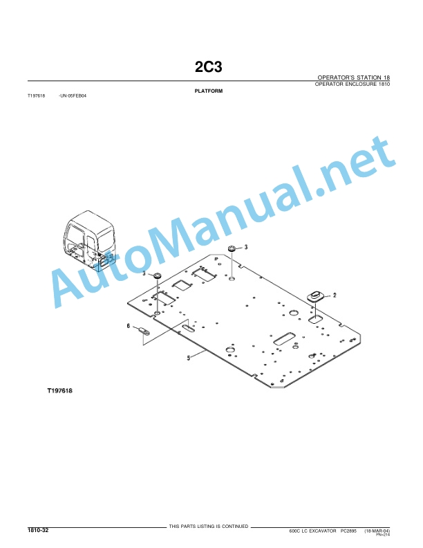 John Deere 600C LC Excavator Parts Catalog PC2895 (09SEP-02) 3 John Deere 600C LC Excavator Parts Catalog PC2895 (09SEP-02) - Image 3