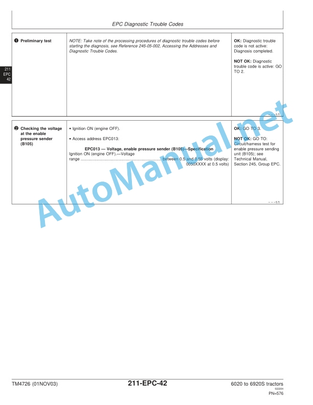 John Deere 6020 to 6920S Tractors and SE Tractors Diagnostics Technical Manual TM4726 01NOV03 3 John Deere 6020 to 6920S Tractors and SE Tractors Diagnostics Technical Manual TM4726 01NOV03 - Image 3