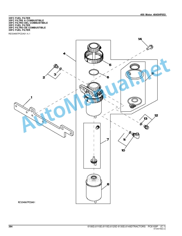 John Deere 6100D, 6110D, 6115D, 6125D 6130D, 6140D TRACTORS Parts Catalog PC6100P February 2011 Portuguese 3 John Deere 6100D, 6110D, 6115D, 6125D 6130D, 6140D TRACTORS Parts Catalog PC6100P February 2011 Portuguese - Image 3