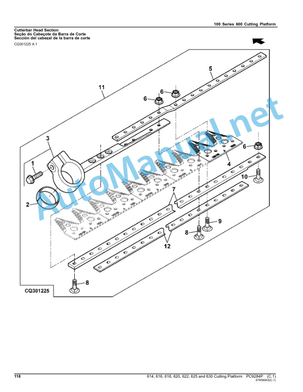 John Deere 614, 616, 618, 620, 622, 625 and 630 Cutting Platform Parts Catalog PC9284P January 2014 Portuguese 3 John Deere 614, 616, 618, 620, 622, 625 and 630 Cutting Platform Parts Catalog PC9284P January 2014 Portuguese - Image 3