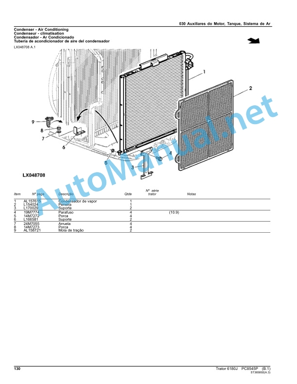 John Deere 6180J Tractor Parts Catalog PC8545P May-11 Portuguese 2 John Deere 6180J Tractor Parts Catalog PC8545P May-11 Portuguese - Image 2