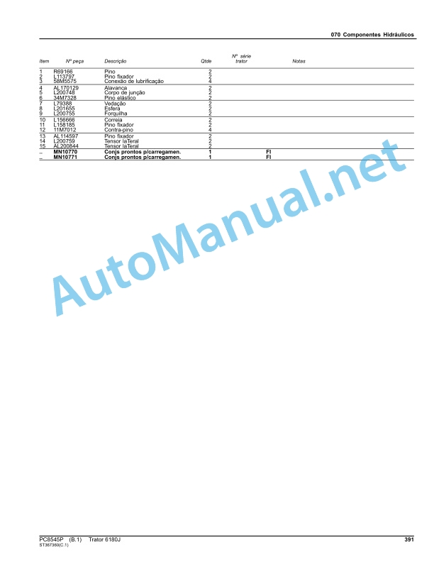 John Deere 6180J Tractor Parts Catalog PC8545P May-11 Portuguese 4 John Deere 6180J Tractor Parts Catalog PC8545P May-11 Portuguese - Image 4
