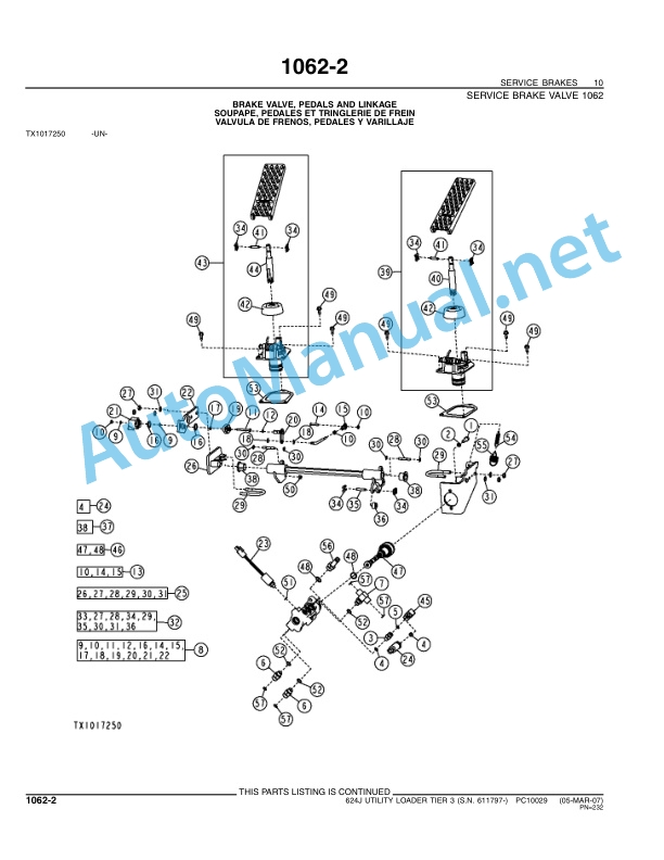 John Deere 624J Utility Loader Tier 3 Parts Catalog PC10029 Mar-07 3 John Deere 624J Utility Loader Tier 3 Parts Catalog PC10029 Mar-07 - Image 3