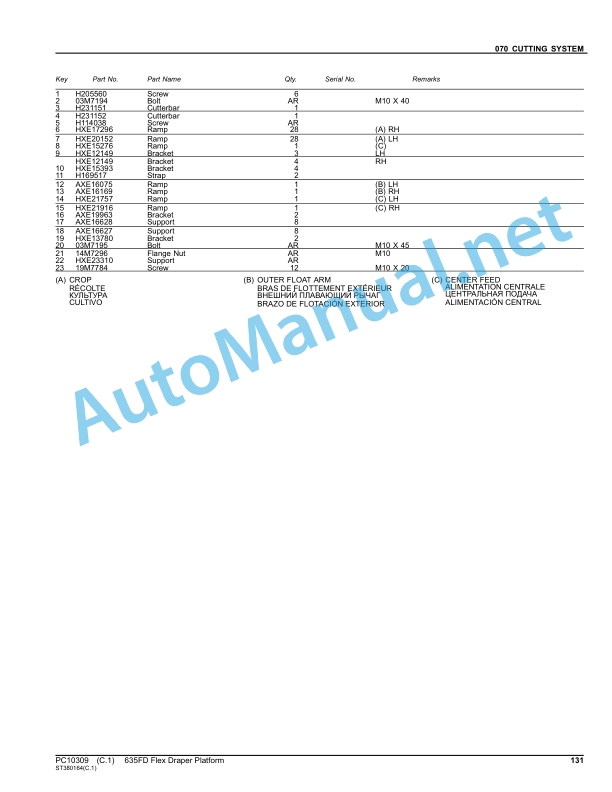 John Deere 635FD Flex Draper Platform Parts Catalog PC10309 Nov-11 5 John Deere 635FD Flex Draper Platform Parts Catalog PC10309 Nov-11 - Image 5