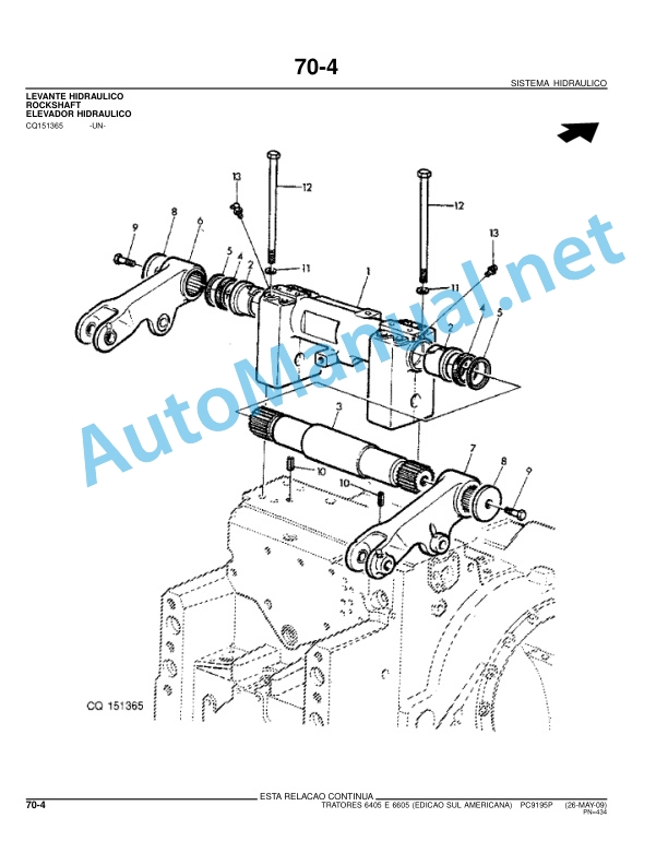 John Deere 6405 and 6605 Tractors Parts Catalog PC9195P 26-May-09 Portuguese 4 John Deere 6405 and 6605 Tractors Parts Catalog PC9195P 26-May-09 Portuguese - Image 4