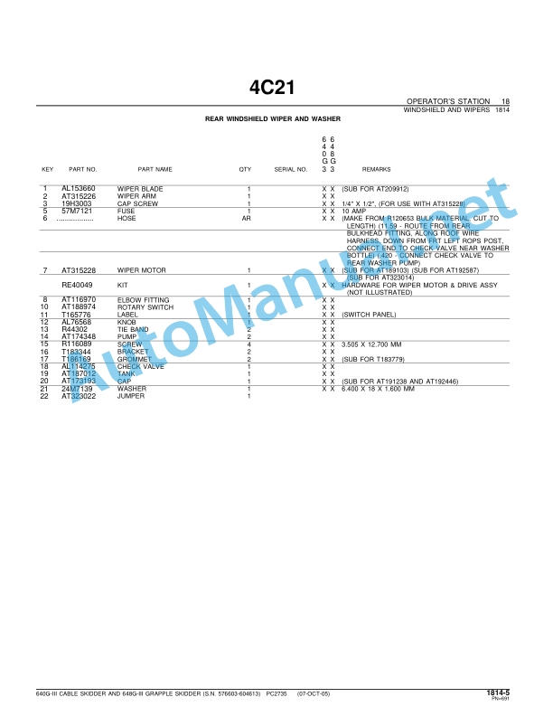 John Deere 640G-III CABLE SKIDDER AND 648G-III GRAPPLE SKIDDER Parts Catalog PC2735 21-AUG-03 4 John Deere 640G-III CABLE SKIDDER AND 648G-III GRAPPLE SKIDDER Parts Catalog PC2735 21-AUG-03 - Image 4