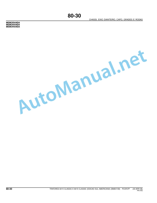 John Deere 6415 Classic and 6615 Classic Tractors Parts Catalog PC9767P 30 Apr 2008 Portuguese 5 John Deere 6415 Classic and 6615 Classic Tractors Parts Catalog PC9767P 30 Apr 2008 Portuguese - Image 5