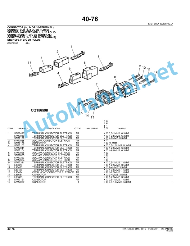 John Deere 6415,6615 Tractors Parts Catalog PC9357P 28-JAN-09 Portuguese 3 John Deere 6415,6615 Tractors Parts Catalog PC9357P 28-JAN-09 Portuguese - Image 3