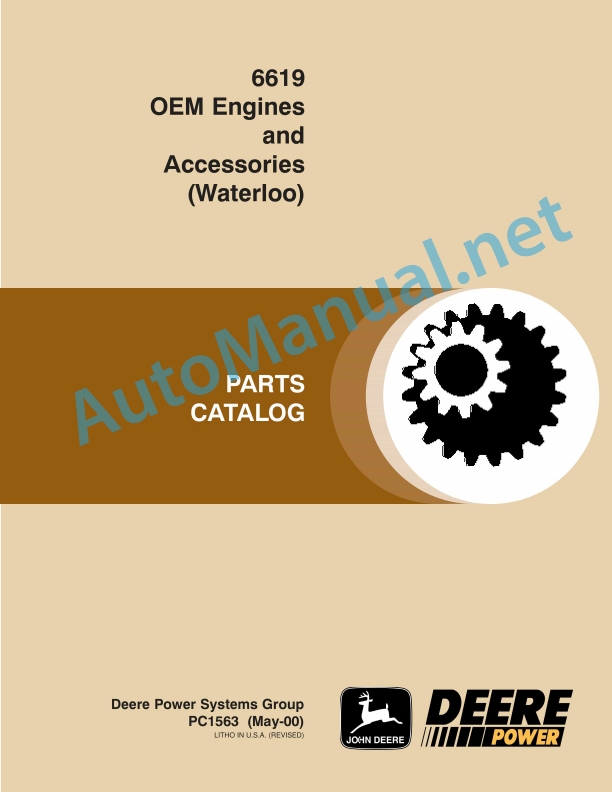 John Deere 6619 OEM Engines and Accessories (Waterloo) Parts Catalog PC1563 May-00
