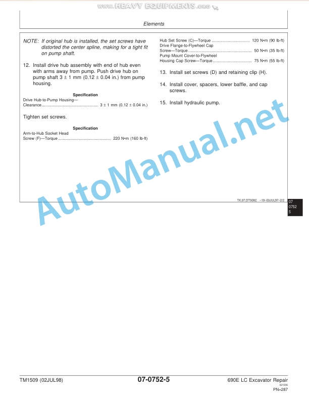 John Deere 690E LC Excavator Repair Technical Manual TM1509 19980702 3 John Deere 690E LC Excavator Repair Technical Manual TM1509 19980702 - Image 3